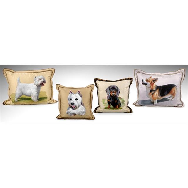 Handpainted Dog Silk Pillows