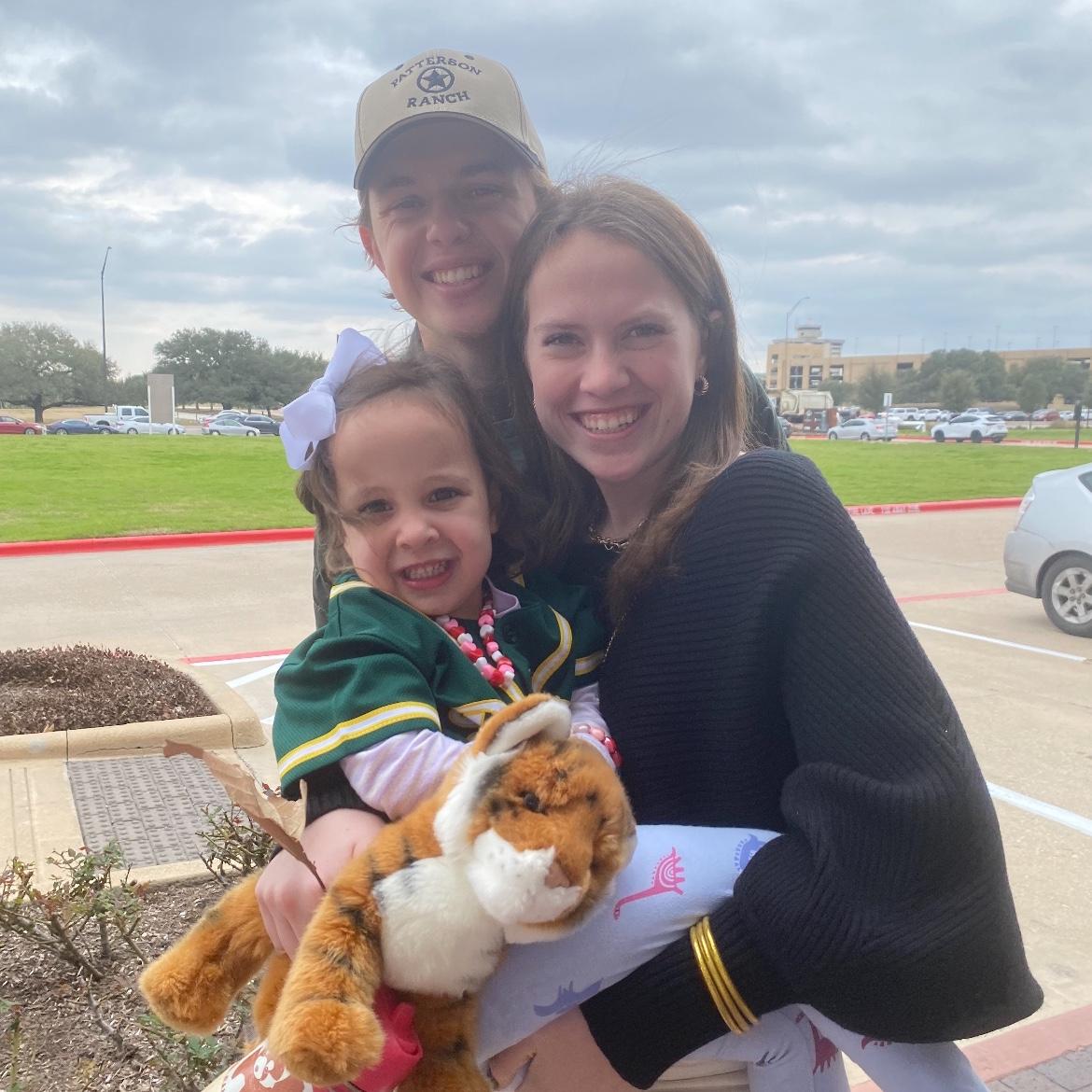 Charley came to visit College Station! Carter and Rachel taught her to say GIG EM!