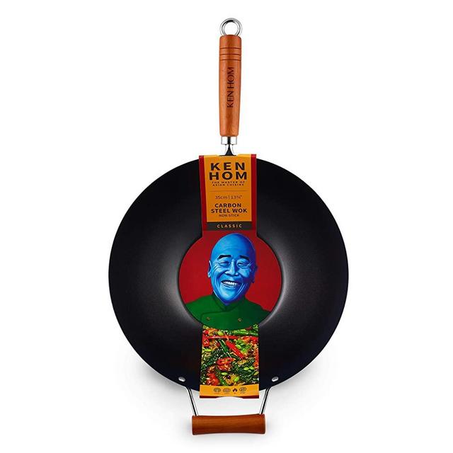 Ken Hom Classic Stir Fry Wok, 14", Black