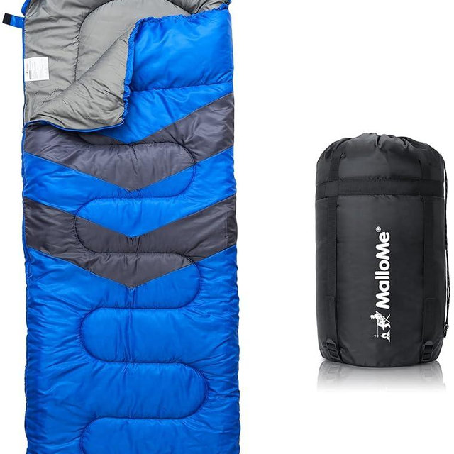 MalloMe Sleeping Bags for Adults Cold Weather & Warm - Backpacking Camping Sleeping Bag for Kids 10-12, Girls, Boys - Lightweight Compact Camping Essentials Gear Accessories Hiking Sleep Must Haves