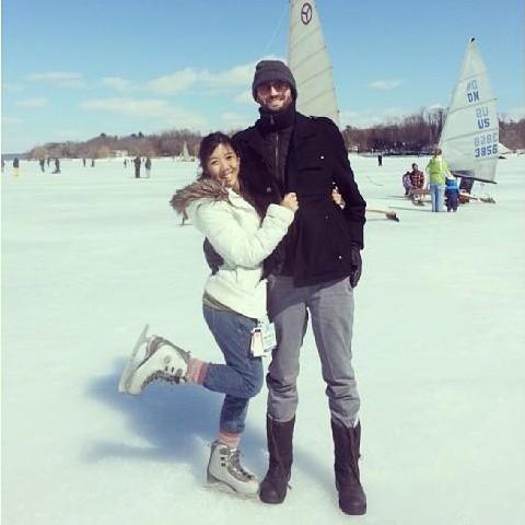 Ice boats on the Hudson river