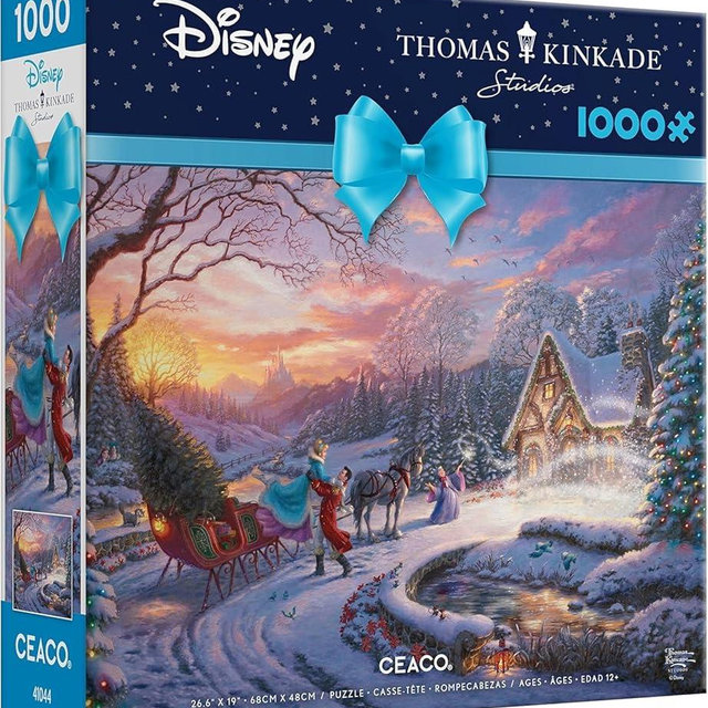 Ceaco - Thomas Kinkade - Disney - Holiday - Cinderella Bringing Home The Tree - 1000 Piece Jigsaw Puzzle