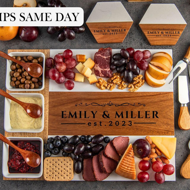 Personalized Charcuterie Board, Cutting Board, Hostess Gift for Couple, Home Gift, Wedding Gift, Housewarming Gift, Unique Valentine's Gift