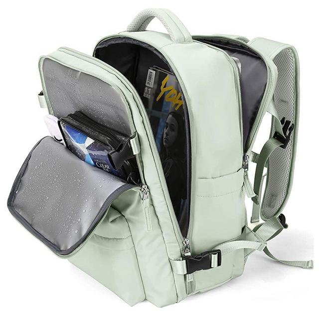 WONHOX Carry on Travel Laptop Backpack for Women Men Flight Approved,Backpack for Women Travel Bag Hiking Outdoor Sports Rucksack Casual Daypack School Backpack Mint Green