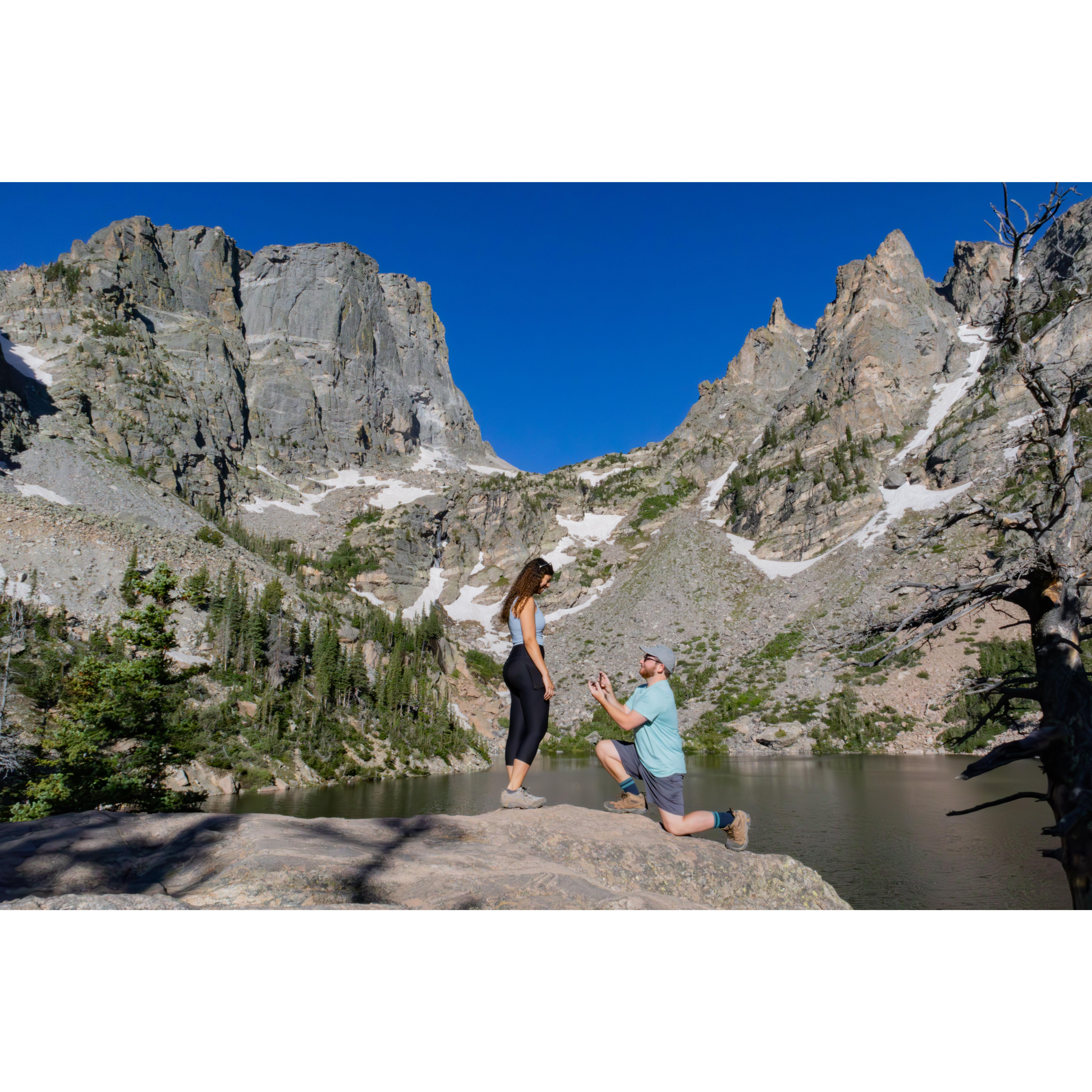 Proposal at Emerald Lake in Rocky Mountain National Park