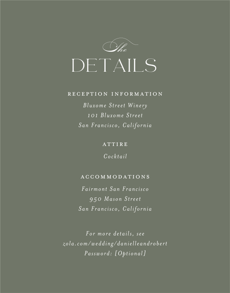 Hilltone | Dark Sage | Zola Wedding Enclosure Cards