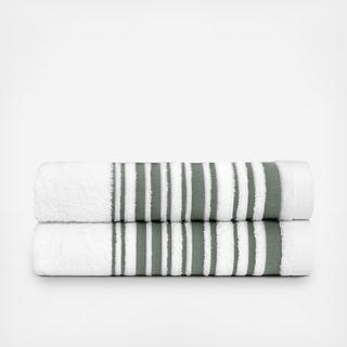 Bold Stripe Cotton Bath Towel, Set of 2