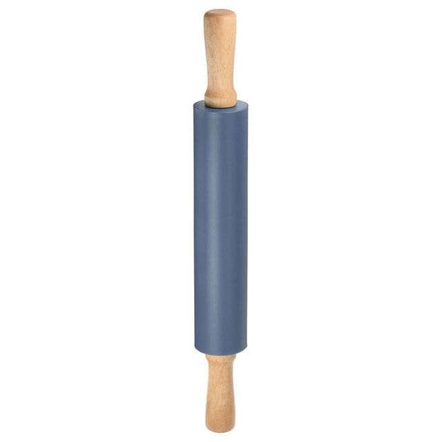 HARFINGTON Silicone Rolling Pins for Baking 17 Inch Wooden Handle Non Stick Rolling Pin Small Roller Playdough Rolling Pins for Dough Pizza Pastry Fondant Kitchen, Drak Blue