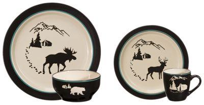 White River Timberline Cabin 16-Piece Dinnerware Set