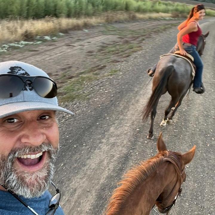 Our first horseback ride together.