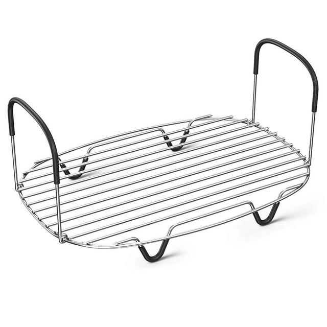 Goldlion Steam and Roast Rack Compatible with Ninja Crockpot Slow Cooker - Stainless Steel Roasting Rack with Silicone-Protected Feet & Handles - Accessories for Ninja Foodi Possiblecooker