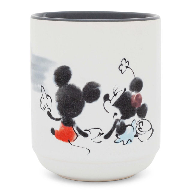 Silver Buffalo Disney Mickey and Minnie Mouse Sunset Ceramic Tea Cup | Holds 9 Ounces