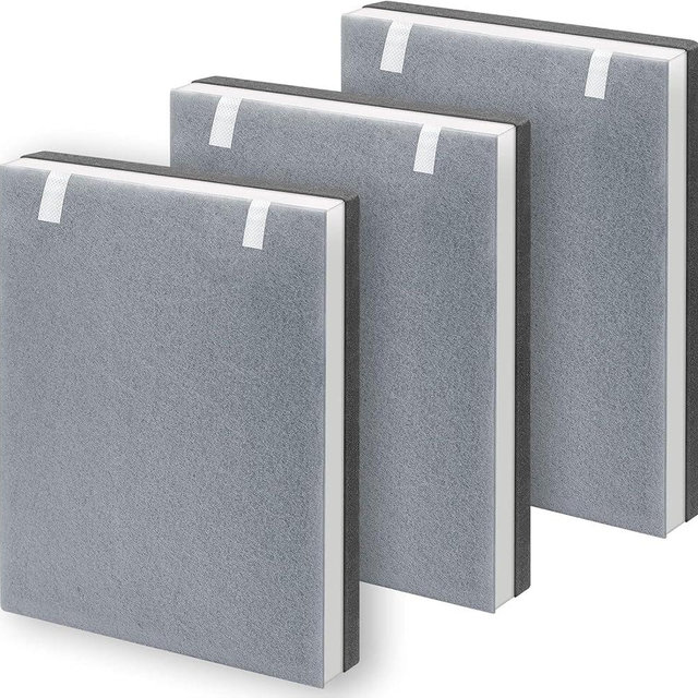 3 Pack Vital 100 True HEPA Replacement Filter Compatible with LEVOIT Vital 100 Air Purifi-er, H13 True HEPA and High-Efficiency Activated Carbon Filter Set, Part Number Vital 100-RF