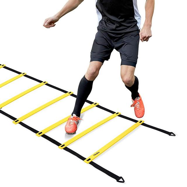 Ohuhu Agility Ladder, Speed Training Exercise Ladders for Soccer Football Boxing Footwork Sports Speed Agility Training with Carry Bag,20ft 12 Rung,Yellow