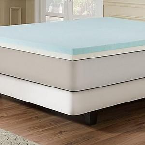 Combination Gel Memory Foam 3-Inch Full Mattress Topper in Blue/White