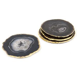Jonathan Adler Brown and Gold Agate Coasters