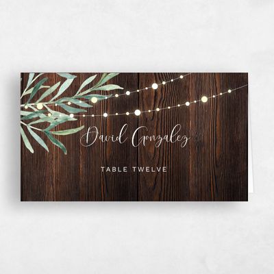 Brown Wedding Place Card - Saranac