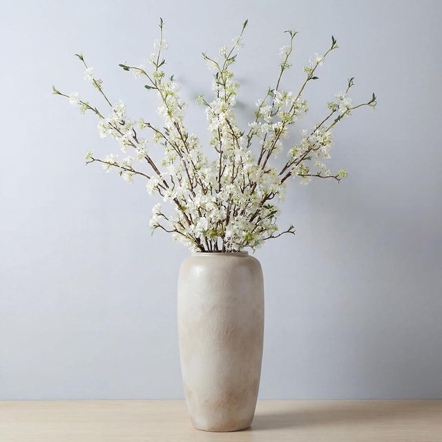 Suncalla 6pcs 39.3 Inch Artificial White Snow Willow Branches for Vases Fake Artificial Flowers Branches Fake Plants for Wedding Party Home Living Room Kitchen Decoration