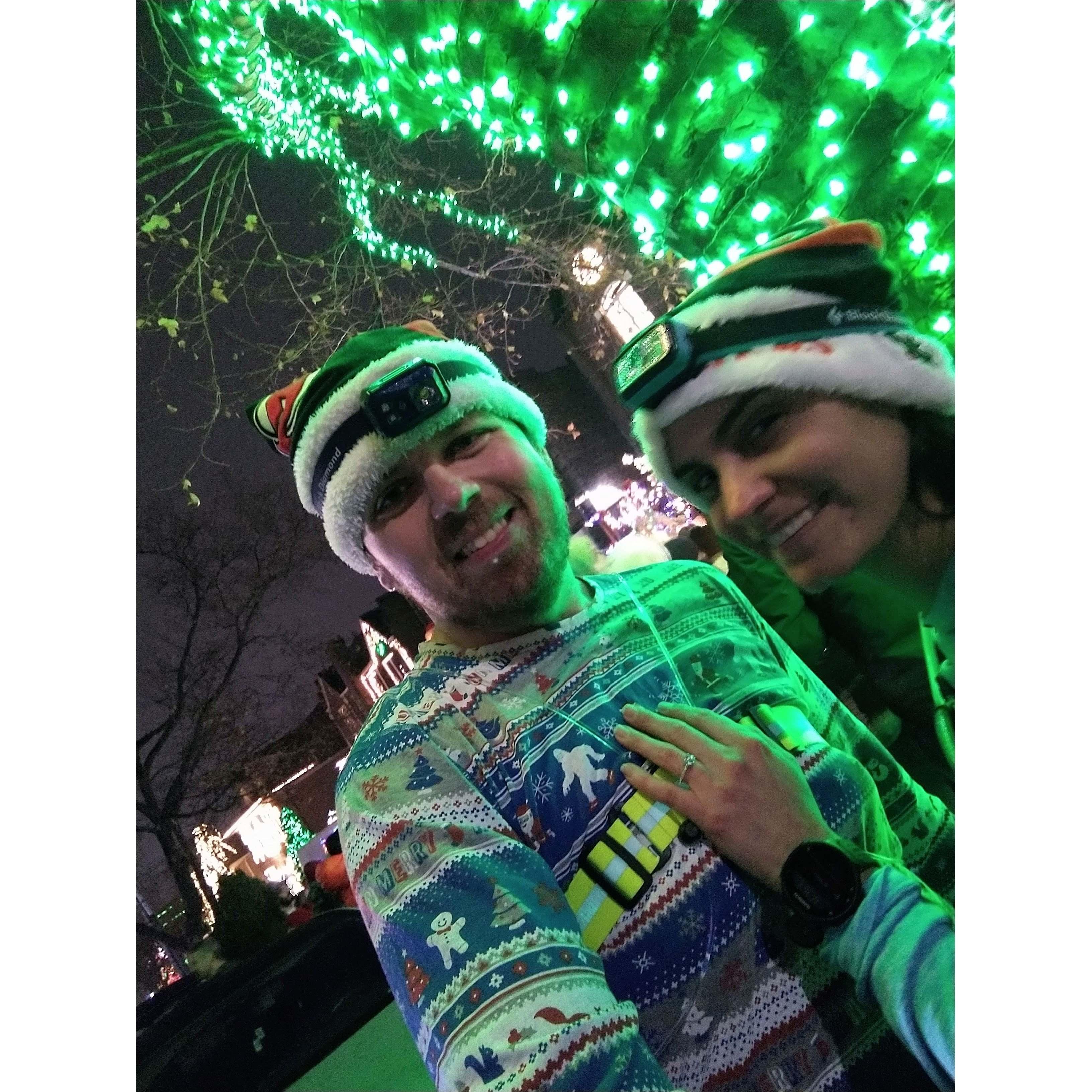 Out for a Christmas run in Brooklyn, December 2021