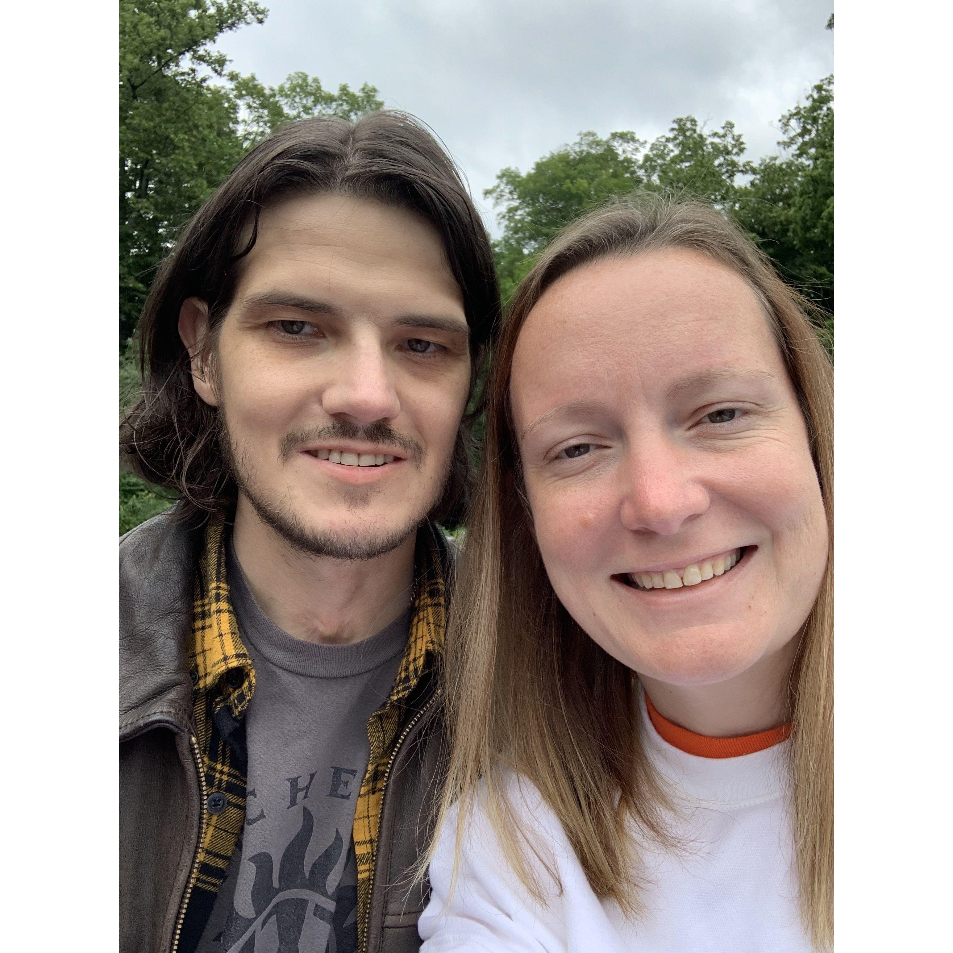 During our first trip. Outside Penn's Cave, Centre Hall, PA.