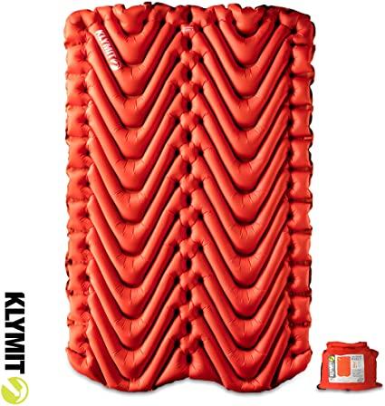 KLYMIT Double V Sleeping Pad, 2 Person, Double Wide (47 inches), Lightweight Comfort for Car Camping, Two Person Tents, Travel, and Backpacking