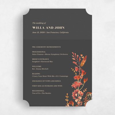 Grey Ticket Wedding Program - Gramercy