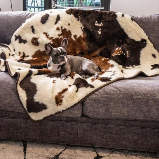 PupProtector™ Waterproof Throw Blanket - Brown Faux Cowhide