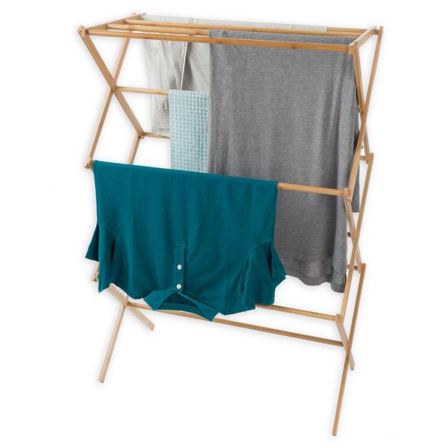 Lavish Home Bamboo Folding Laundry Drying Rack