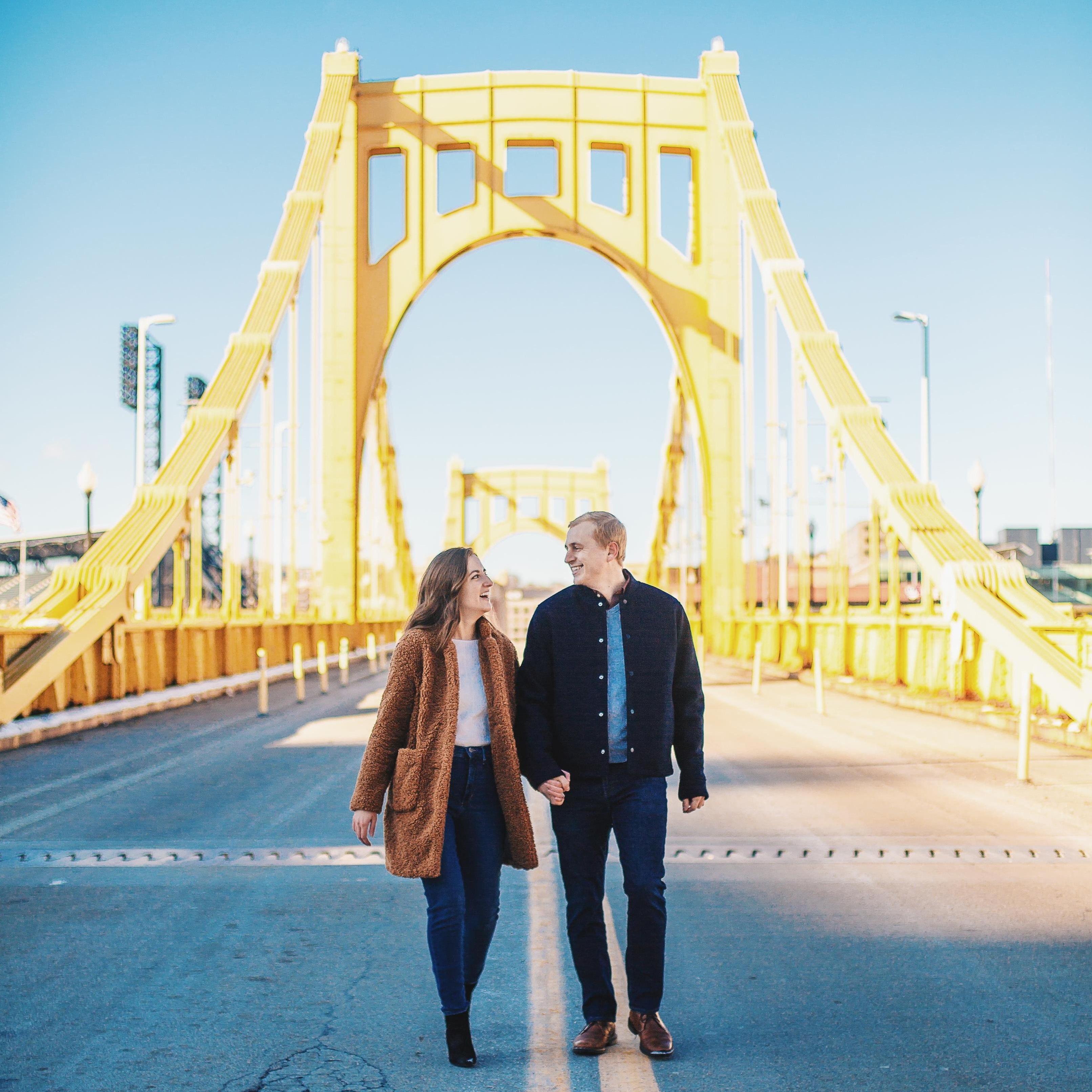 Us on one of our top 5 favorite bridges in Pittsburgh.