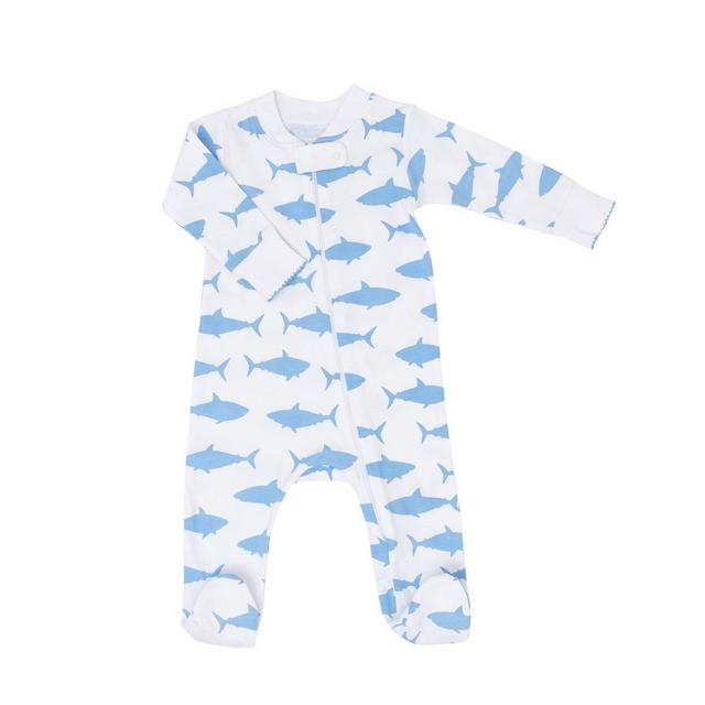 Shark Print Zipper Romper