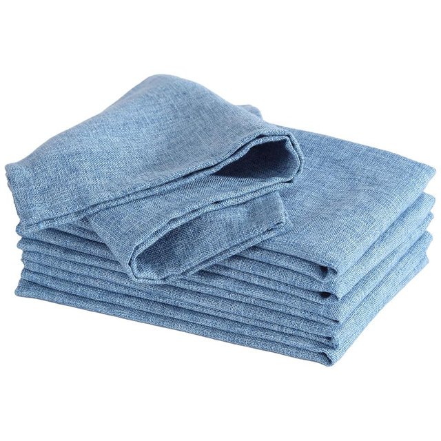 Laura Ashley Harper Luxuriously Smooth Fabric Napkins for Formal or Casual Dining, Holiday, Banquet, Wedding or Party, Set of 6 Napkins, Denim