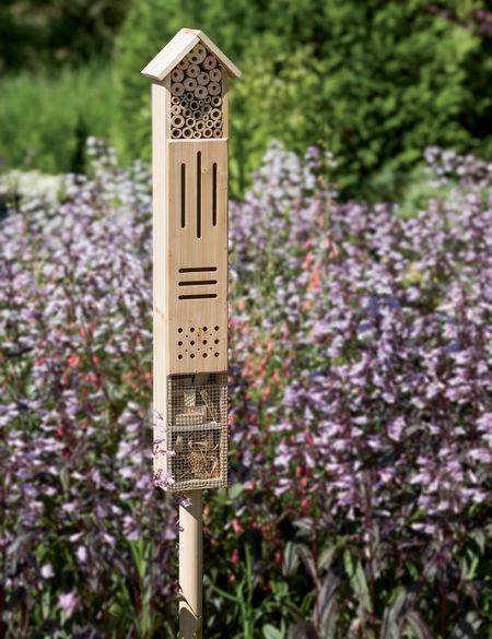 Wooden Insect Hotel with Stake
