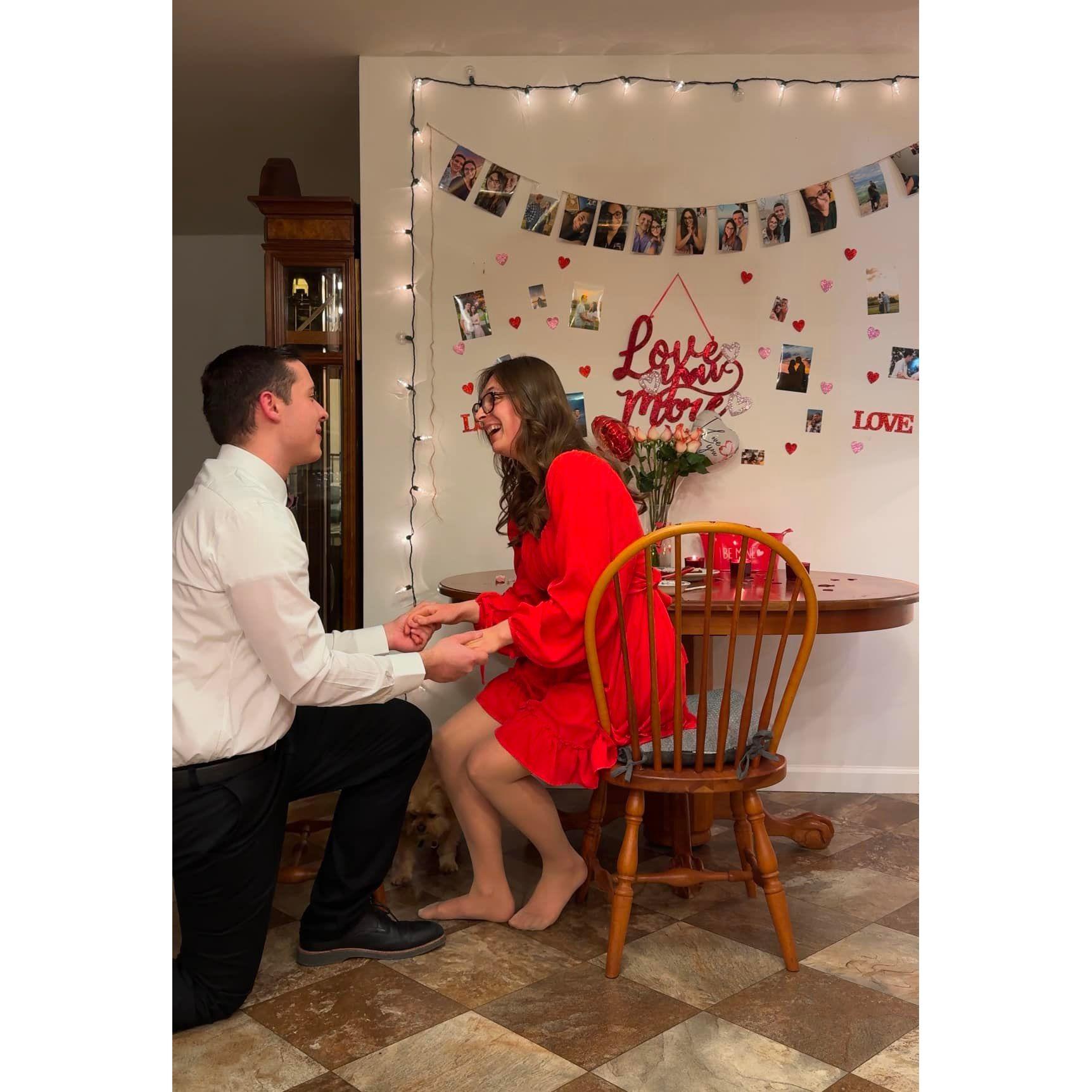 Matthew proposed to Ella on Valentine's Day, 2025