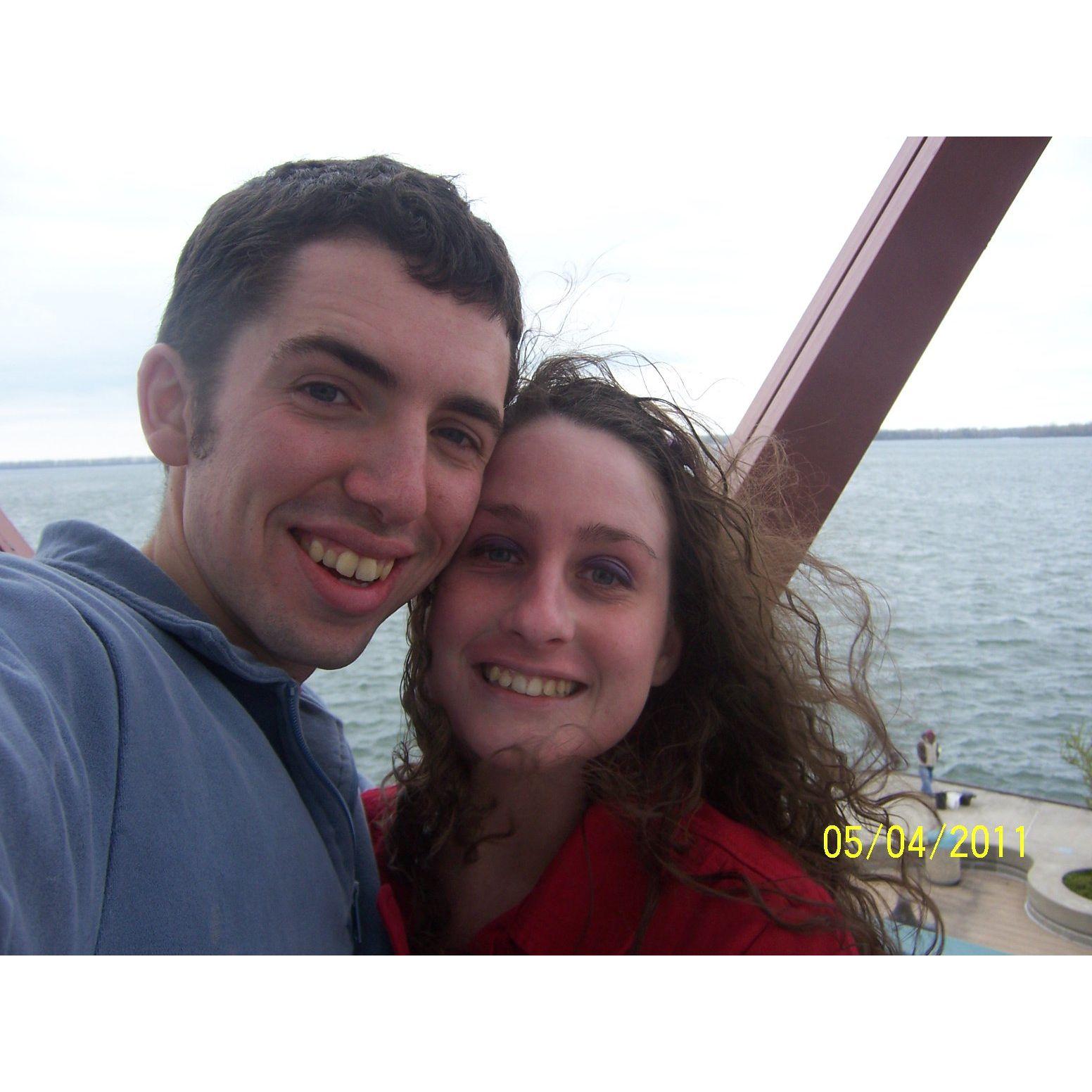May 2011 - Forrest & Olivia at Dobbin's Landing in Erie, PA after Forrest's internship interview.  Moved to Erie together a month later!