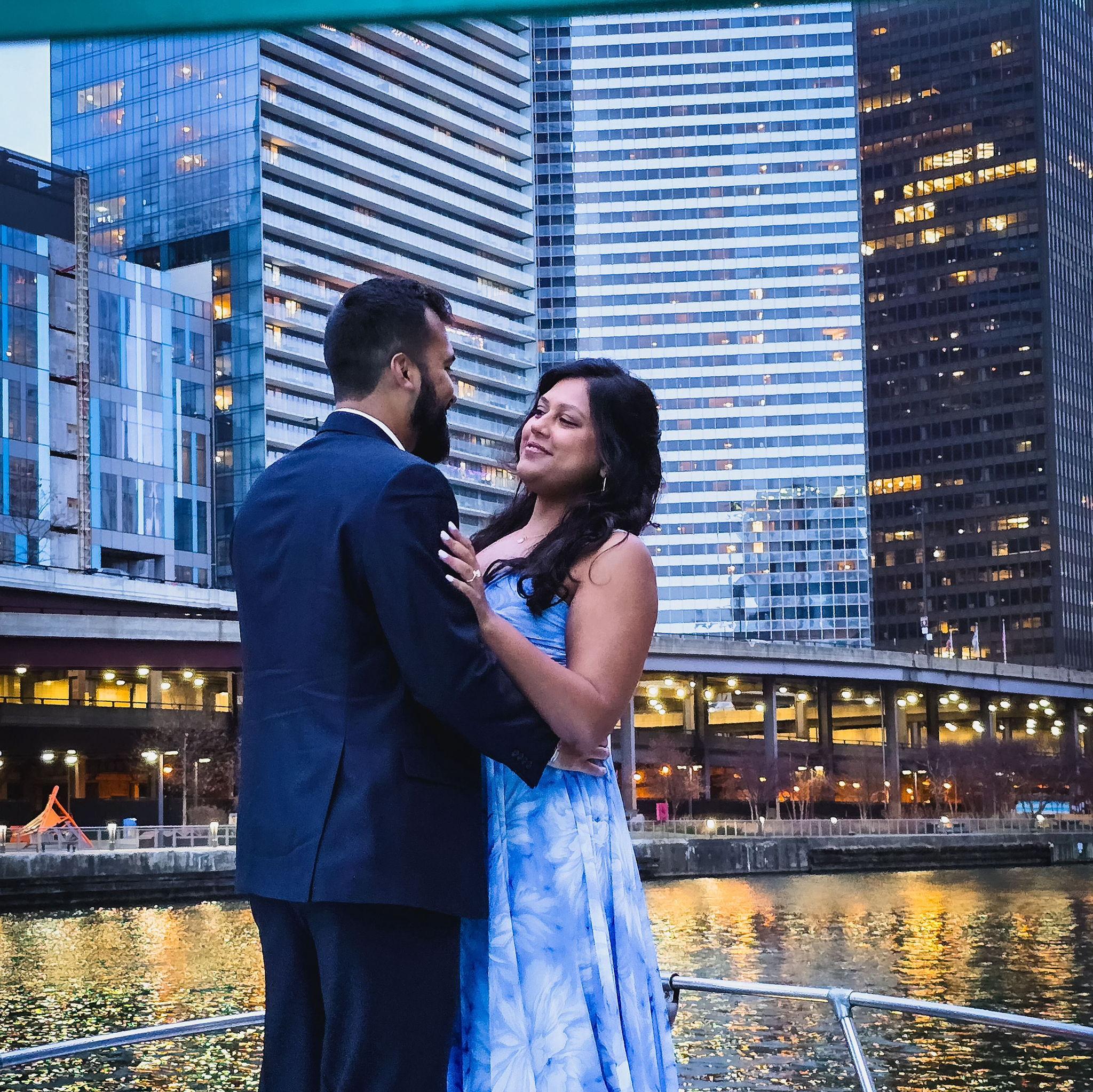 Proposal day on the Chicago River!
