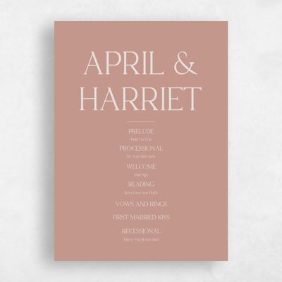 Pink Sienna Wedding Program - Alvito