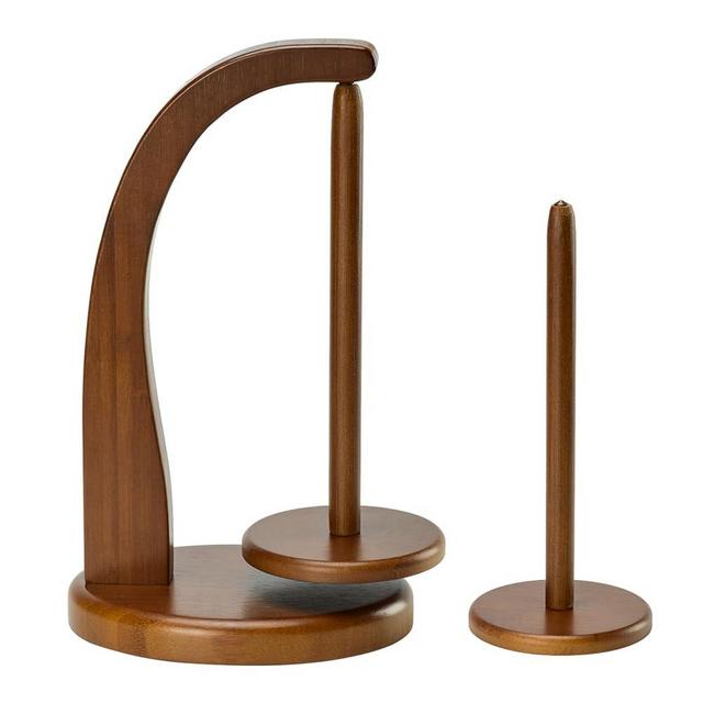 Yarn Holder with 2 Pcs Spindles for Knitting and Crocheting,Crochet Gift for Knitting Lovers,Wooden Yarn Spinner for Crochet by Artowell (Walnut Color)