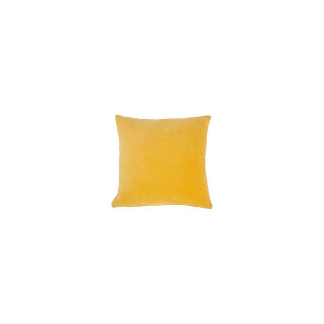 Life Styles Solid Velvet Square Throw Pillow Yellow - Nourison