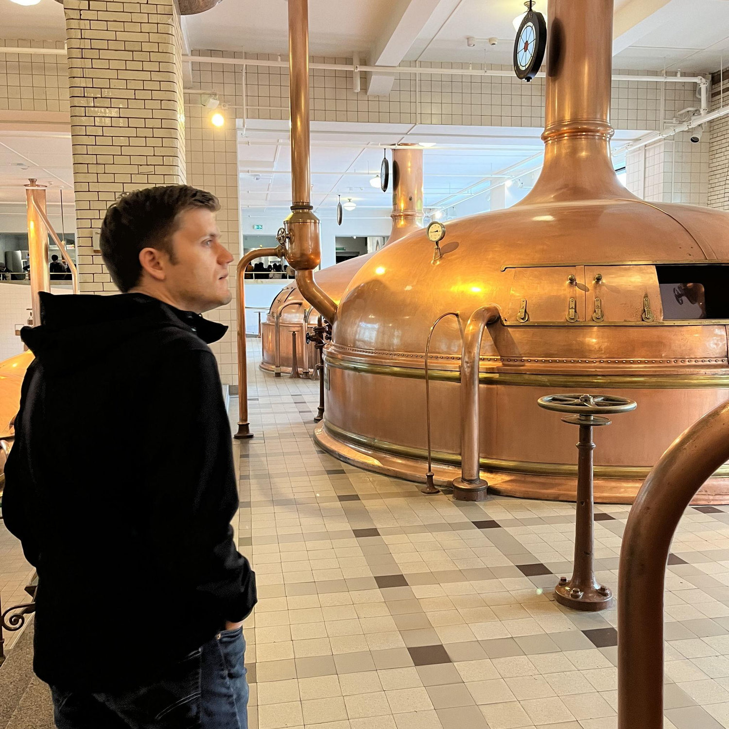 Reid on a pilgrimage to the Heineken brewery in Amsteram - May 2022