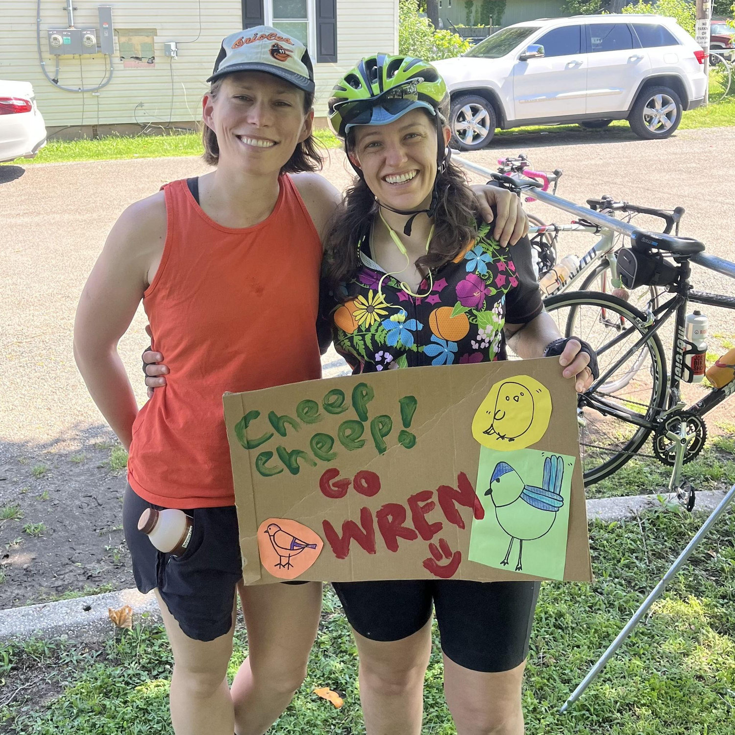 Shane cheering on Wren at Ride for the Feast 2025