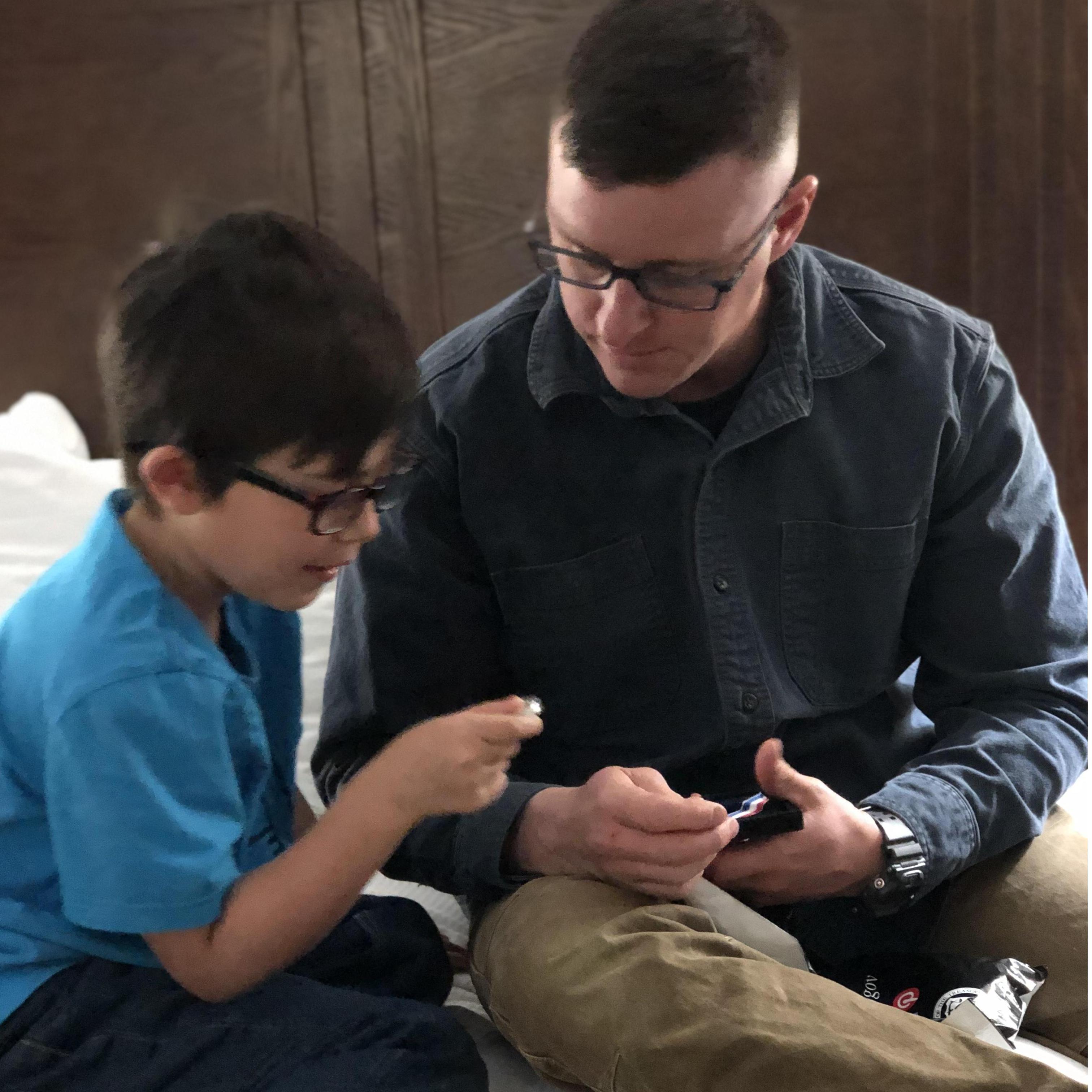 Will gave Mason an Infantry coin before he deployed