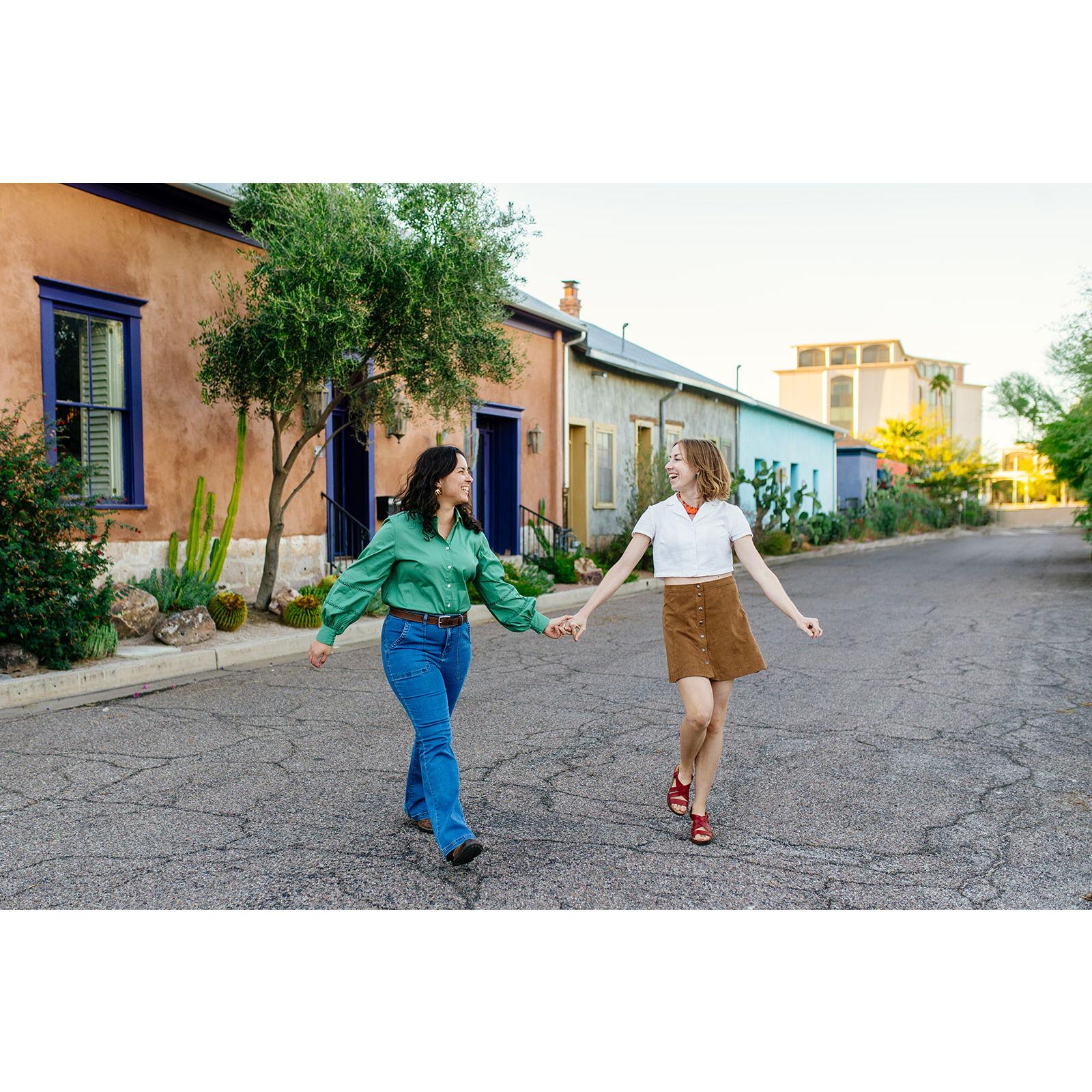 We had so much fun at our engagement shoot with Meredith Amadee, exploring the historic Barrio in Downtown Tucson. Photo by Meredith Amadeee