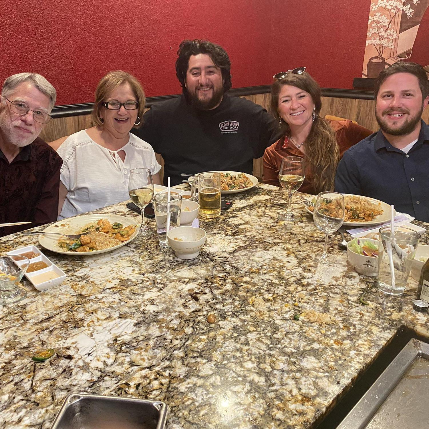 Celebrating a birthday with Vicky’s family.