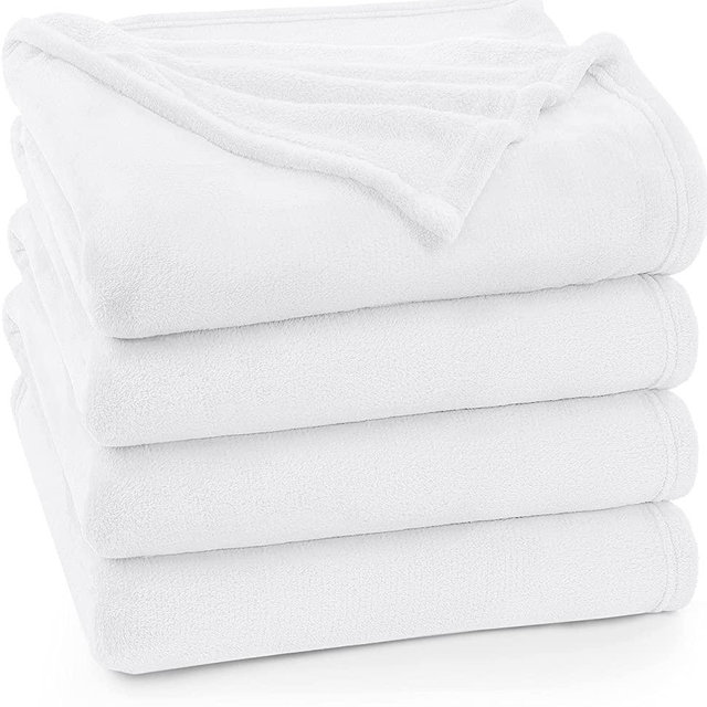 Utopia Bedding Fleece Blanket King Size White Lightweight Fuzzy Soft Anti-Static Microfiber Bed Blanket (90x102 Inches)