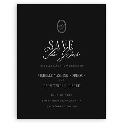 Black Wedding Digital Save the Date - Reece Portrait