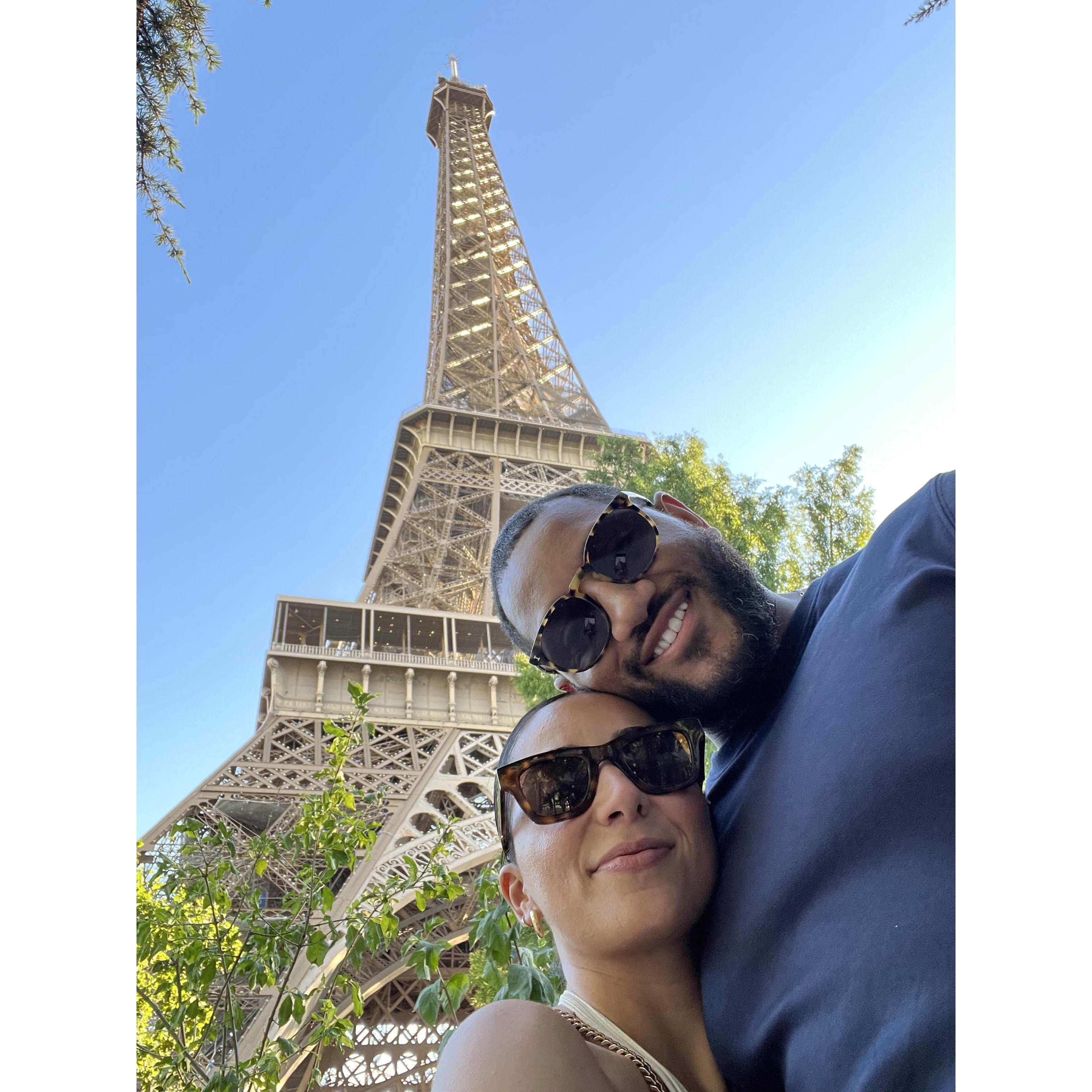 Enjoying the Eiffel Tower