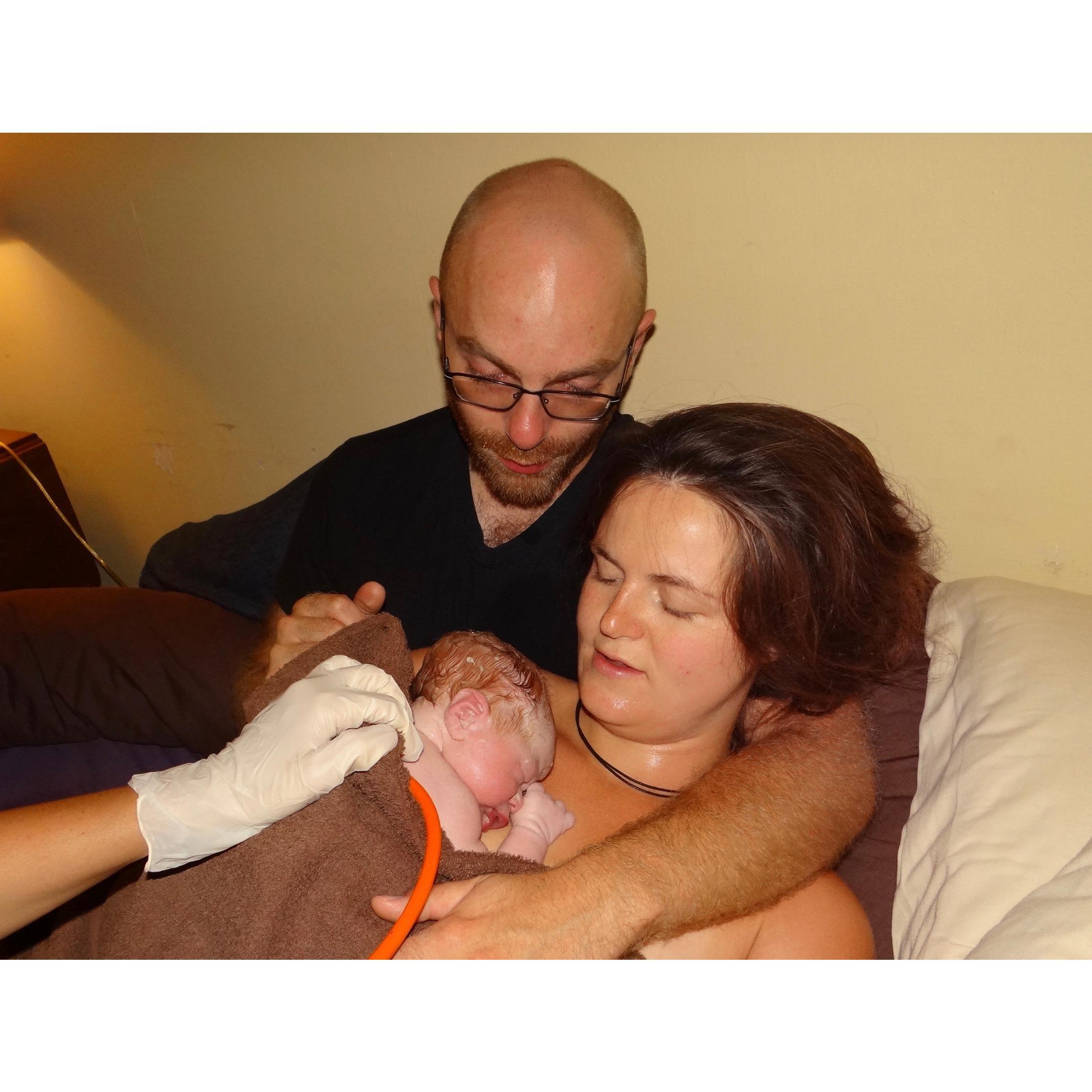 TaDa! Our baby Ezekiel David Forgette was born safely, healthfully, and lovingly in our home August 30th 2015. Thank you Keegan for letting me rip your head off while I pushed.