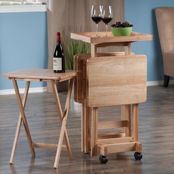 Palko 6 Piece Snack Tray Table Set (Natural Color)
