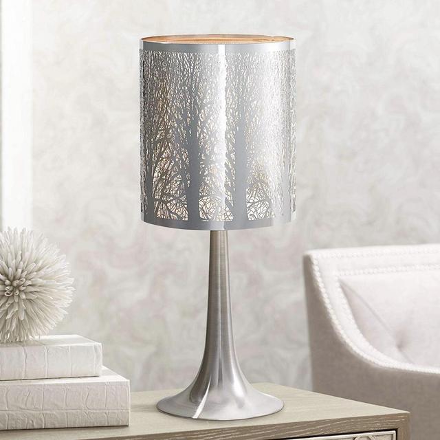 Possini Euro 19" High Laser-Cut Chrome Table Lamps Set of 2