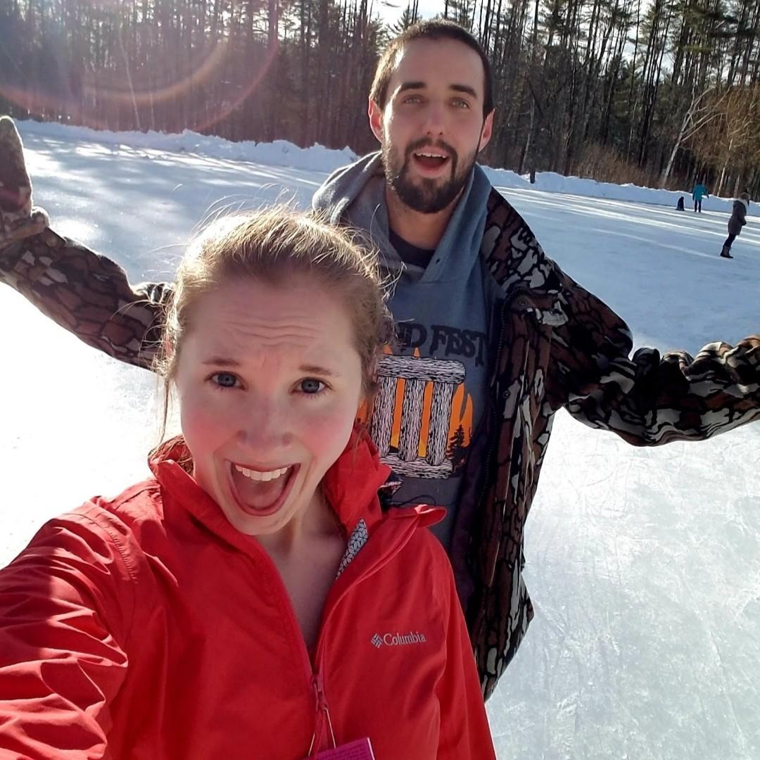 Ice skating in Jackson, NH